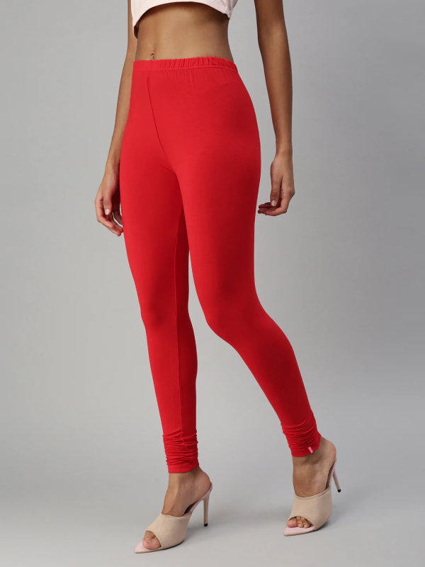 Women's Super Soft Pure Cotton Churidhar Length Bio Wash Anti Pilling Leggings For Women - Image 2