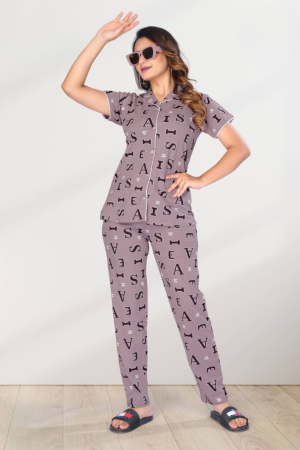 CADILA Women Cotton Printed Button Top & Pyjama Set 2