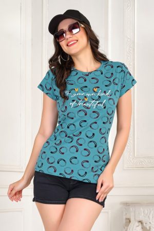 CADILA Womens Half Sleeve Overall Printed T-Shirt 4