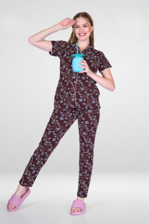 CADILA Women Cotton Printed Button Top & Pyjama Set 3