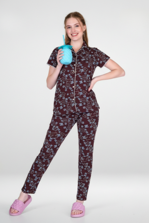 CADILA Women Cotton Printed Button Top & Pyjama Set 3