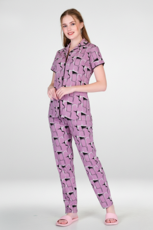 CADILA Women Cotton Printed Button Top & Pyjama Set 4