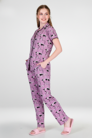 CADILA Women Cotton Printed Button Top & Pyjama Set 4