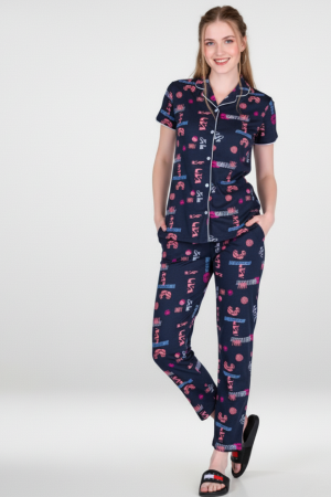 CADILA Women Cotton Printed Button Top & Pyjama Set 5