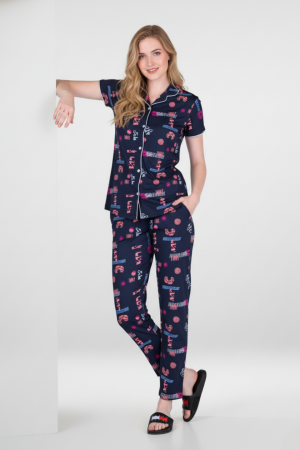 CADILA Women Cotton Printed Button Top & Pyjama Set 5