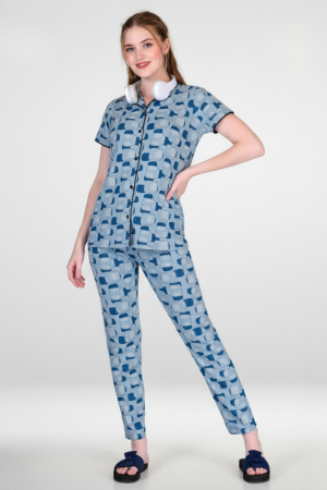 CADILA Women Cotton Printed Button Top & Pyjama Set 1