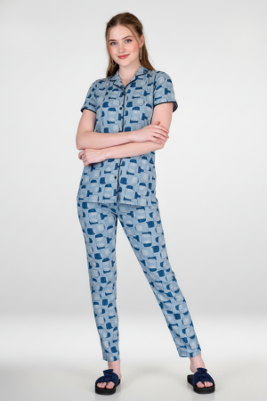 CADILA Women Cotton Printed Button Top & Pyjama Set 1