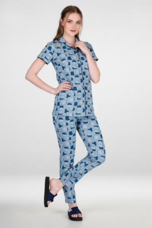 CADILA Women Cotton Printed Button Top & Pyjama Set 1