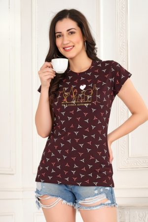 CADILA Womens Half Sleeve Overall Printed T-Shirt 1