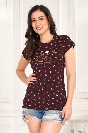 CADILA Womens Half Sleeve Overall Printed T-Shirt 1
