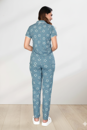 CADILA Women Cotton Printed Button Top & Pyjama Set 8